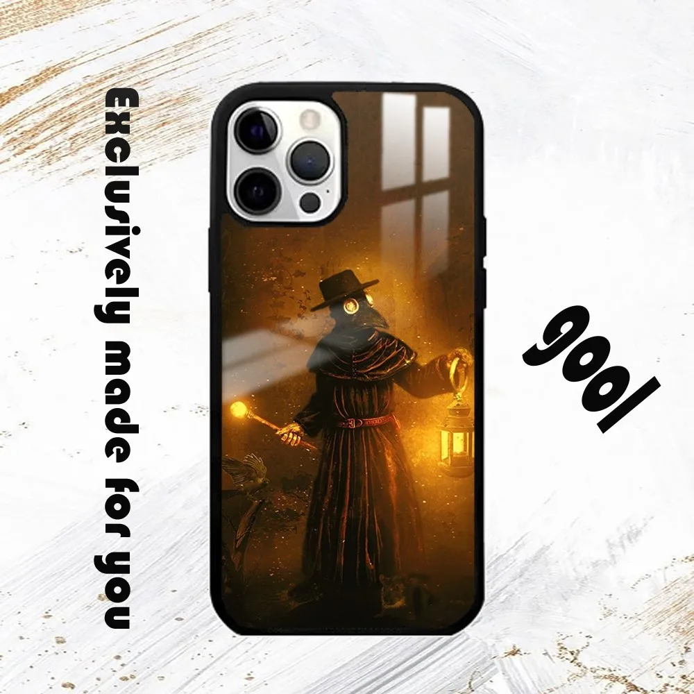 P-Plague DoctoR mask Phone Case For iPhone 16 15 14 13 12 11 Pro Max Plus Mini PC Fashion High Quality mirror phone case