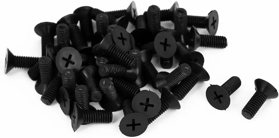 

M6x15mm Phillips Nylon Countersunk Head Bolt Machine Screw Black 50Pcs