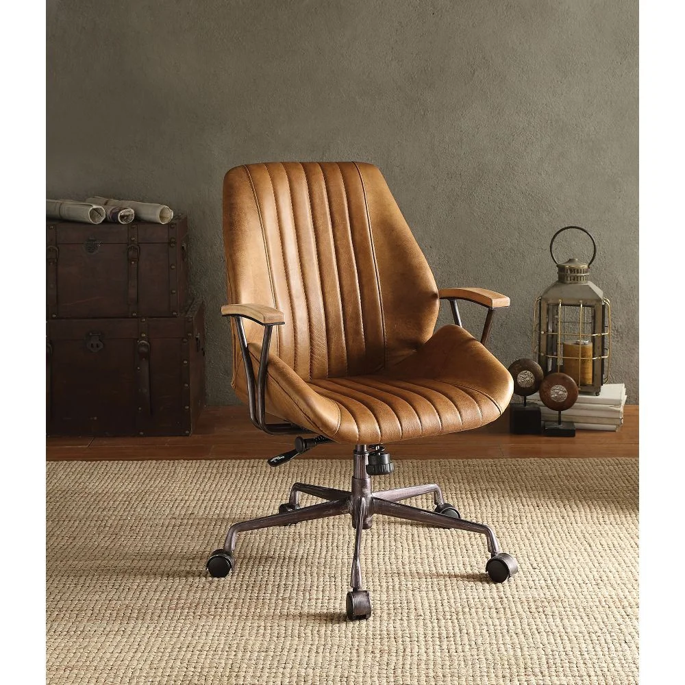 

Office Chair in Coffee Top Grain Leather