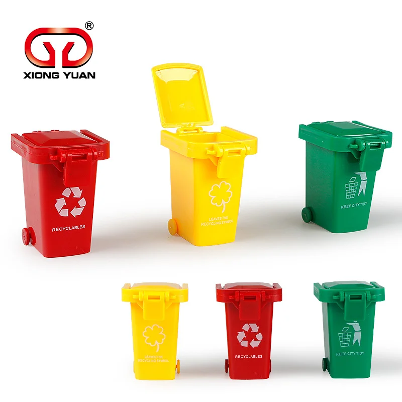 

Mini Tricolor Trash Can Toy Wholesale Children Learn Garbage Classification, Educational Interaction, Miniatures Toy Bucket