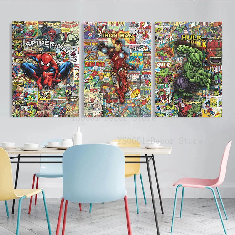 Marvel Мстители планшетофон железный человек Халк Капитан Америка холст живопись