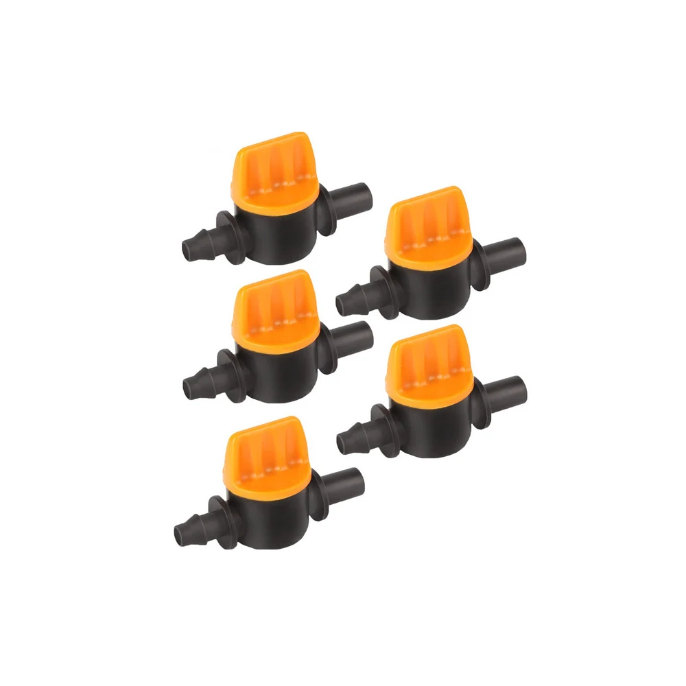 10-100pcs 4/7 Hose Water Valve Garden Auto Drip Irrigation System 1/4" Mini Pipe Watering Barbed Switch Control Fittings - купить по