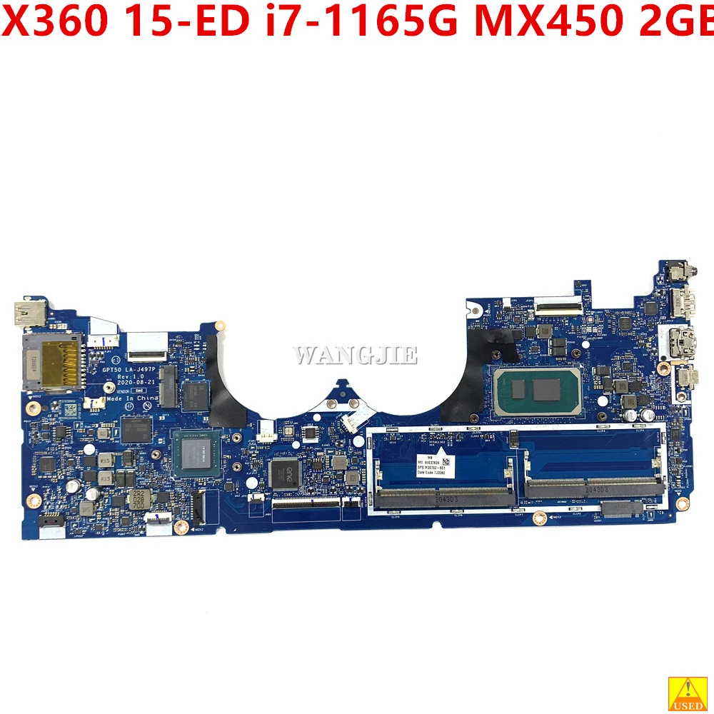 

Used For HP ENVY X360 15-ED1075CL 15-ED Laptop Motherboard M20702-601 M20702-001 DSC MX450 2GB i7-1165G GPT50 LA-J497P