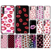 fhnblj sexy girl red lips kiss phone case for huawei y6 2018 y7prime2019 funda case for y8p y9 2019 capa