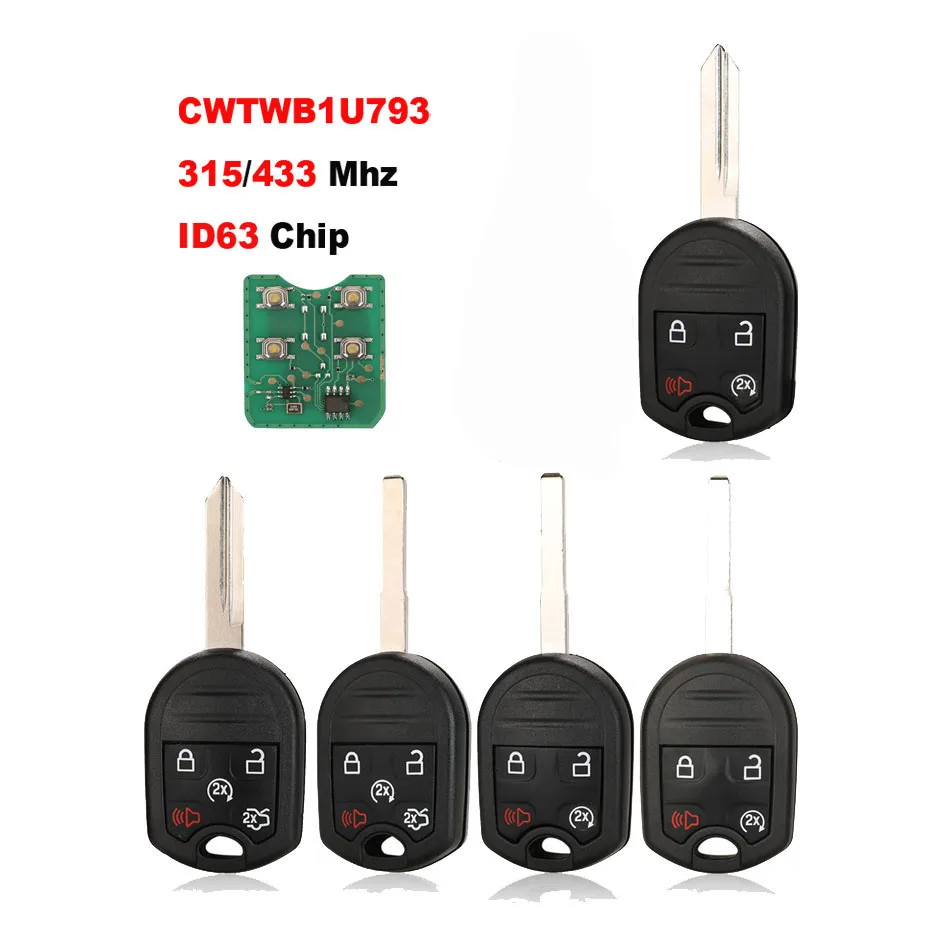 

CWTWB1U793 Remote Key 433/315MHz ID63 For Ford Edge Escape Expedition Explorer Flex Fusion Mustan Taurus Mazda Tribute