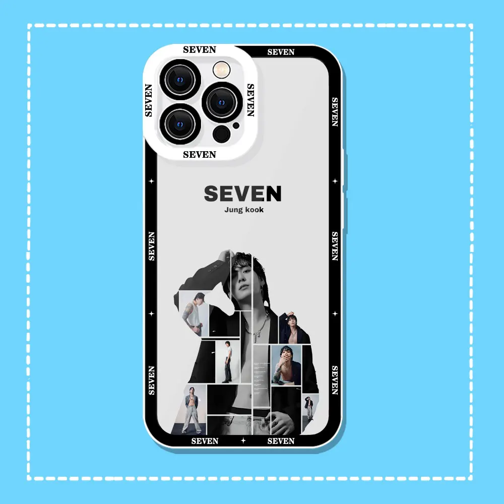 Чехол Singer J-Jungkook Jeon Seven Gold для Motorola MOTO G73 G72 G71 G60S G53 G52 G32 G30 G22 Edge 40 Pro Plus прозрачный