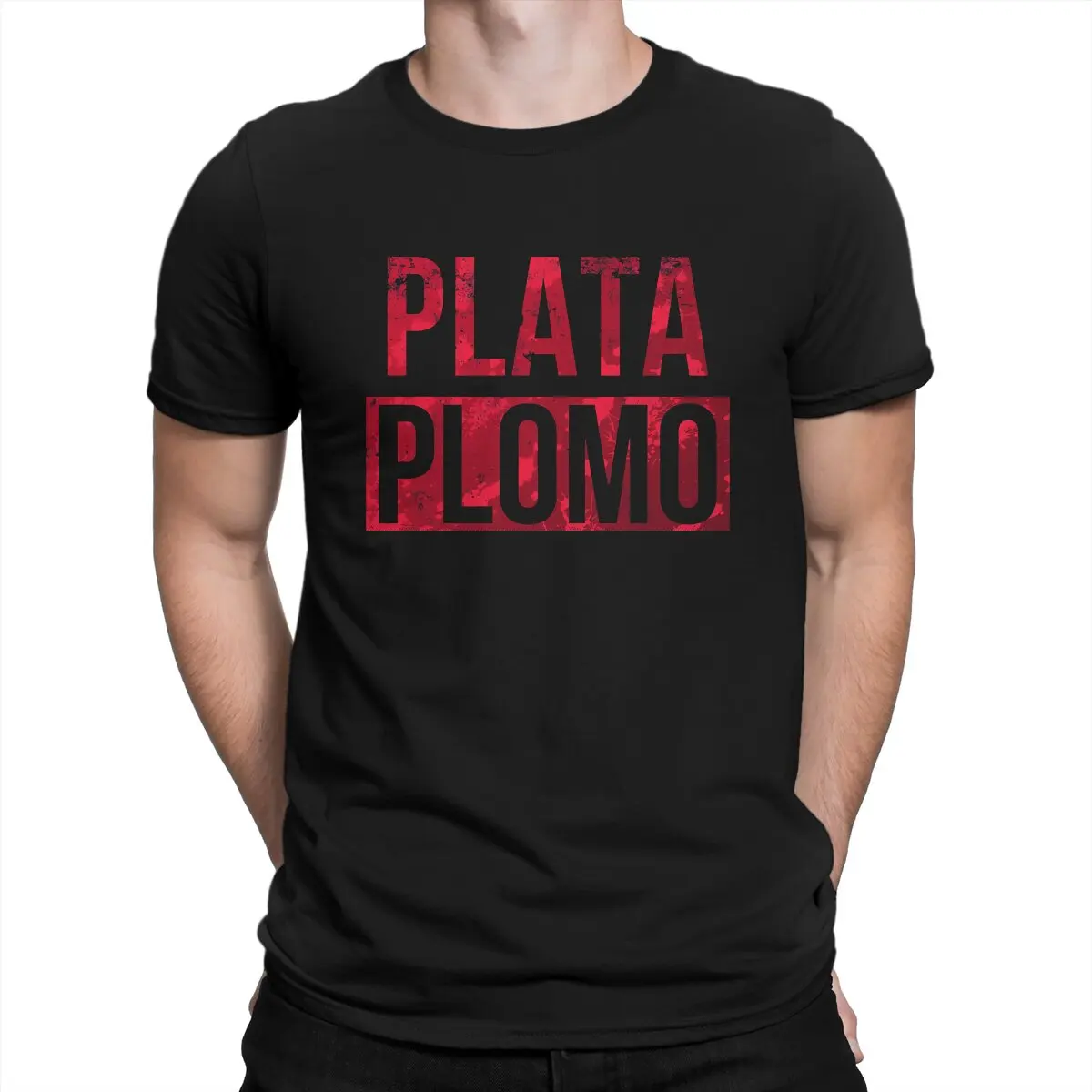 

Men Plata O Plomo Red T Shirt Narcos Crime Pablo Escobar Pure Cotton Tops Funny Short Sleeve Round Collar Tee Shirt Gift Idea