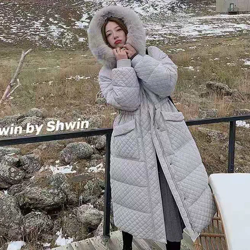 Over-knee Cotton-padded Jacket Women's New Ultra-long Bread Was Thinner Students To Ankle Down Cotton-padded Jacket