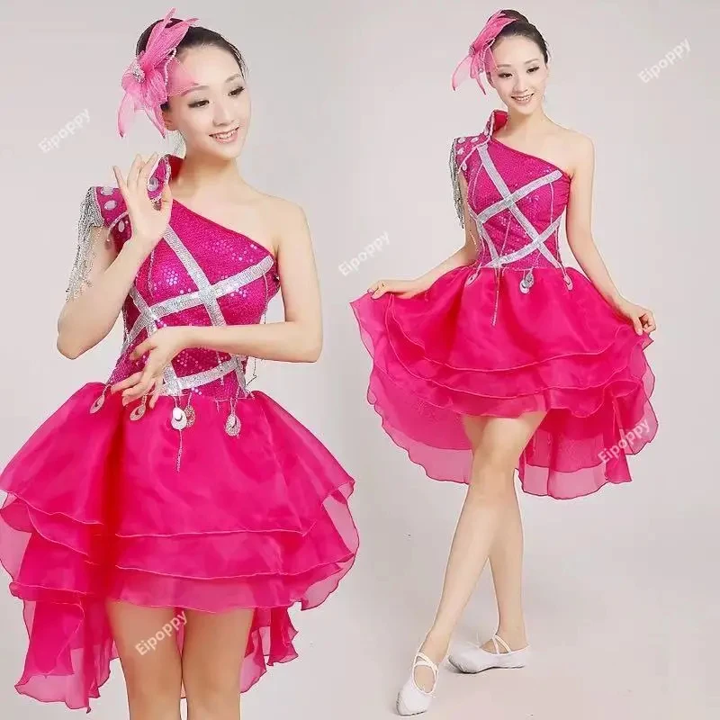 Фото Женские костюмы COSSequins для фестивалей, современного джаза, танцев, выступлений на сцене, для певиц, танцовщиц, наряды для выступлений на балах и шоу №2
