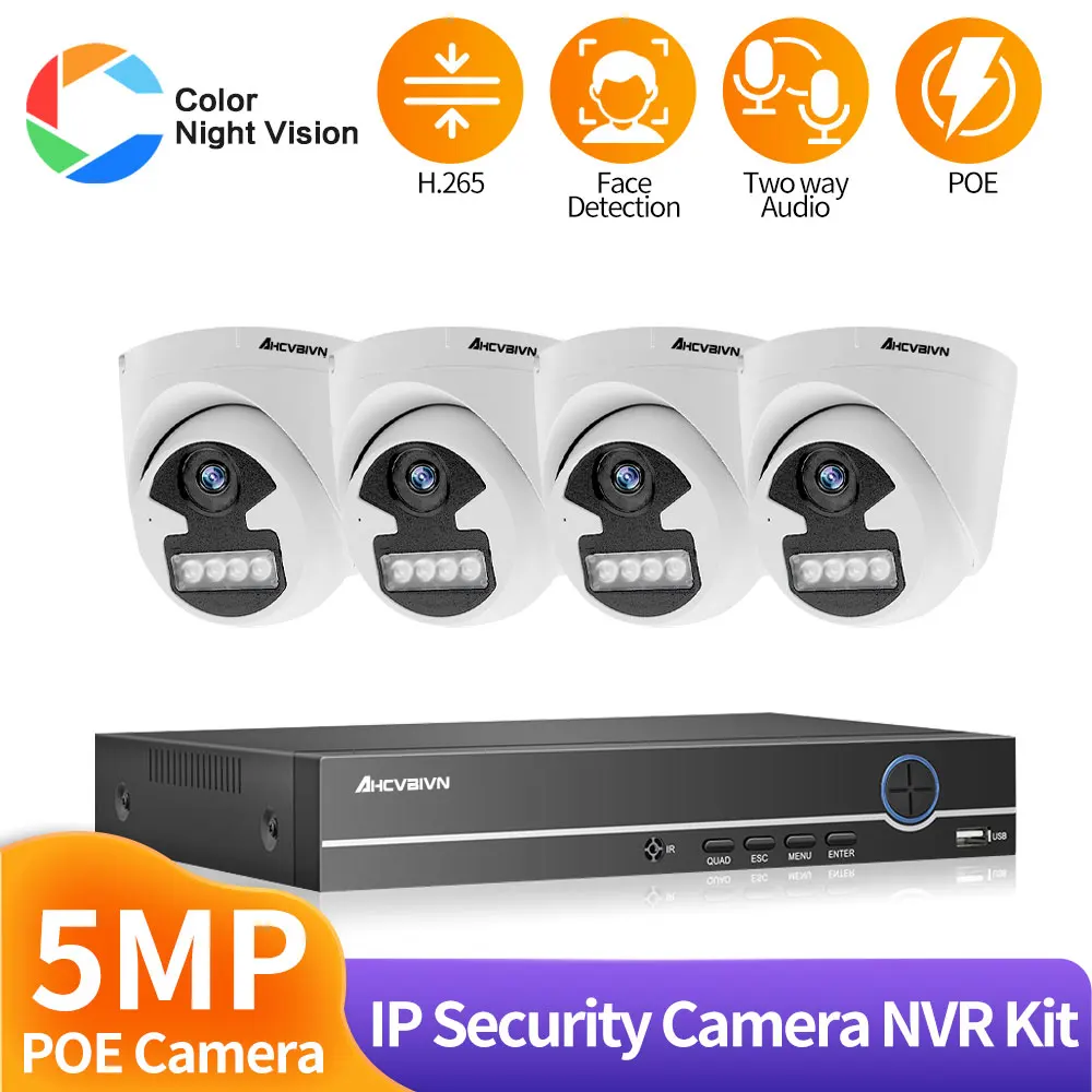 

Комплект умной IP-камеры видеонаблюдения, 5 МП, 8 Мп, 4 к