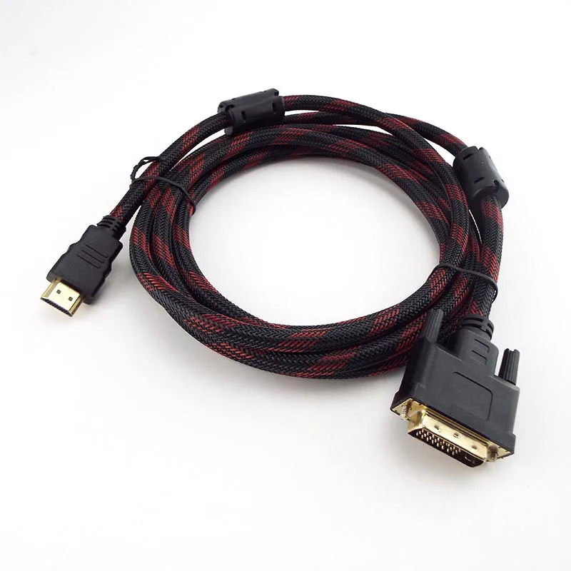 HDMI-совместимый кабель DVI 3D 1080P HDTo DVI-D 24-1-контактный адаптер Кабели для