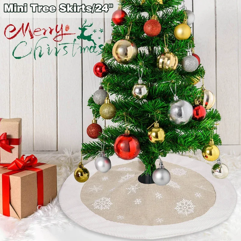 2024 юбка на рождественскую елку коврик украшение креативный узор в виде снежинки
