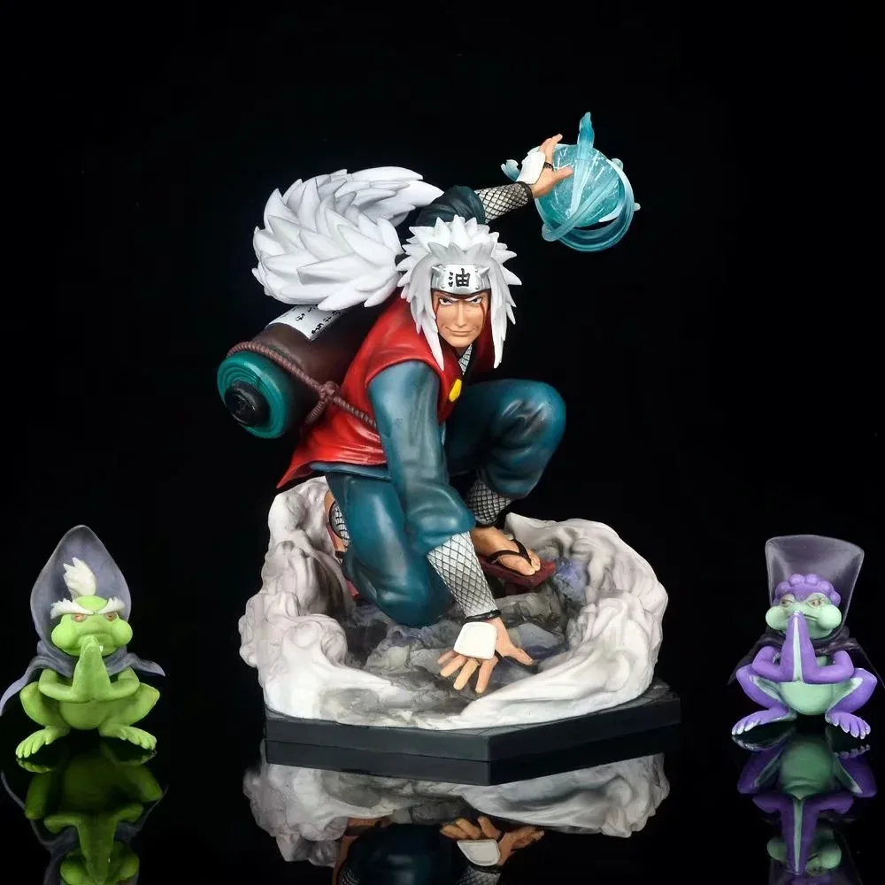 

19CM Naruto Anime LS Jiraiya Shippuden Figure PVC Ninja Hama Sennin Gk Statue With Frog Toy Collection Model Doll Gift