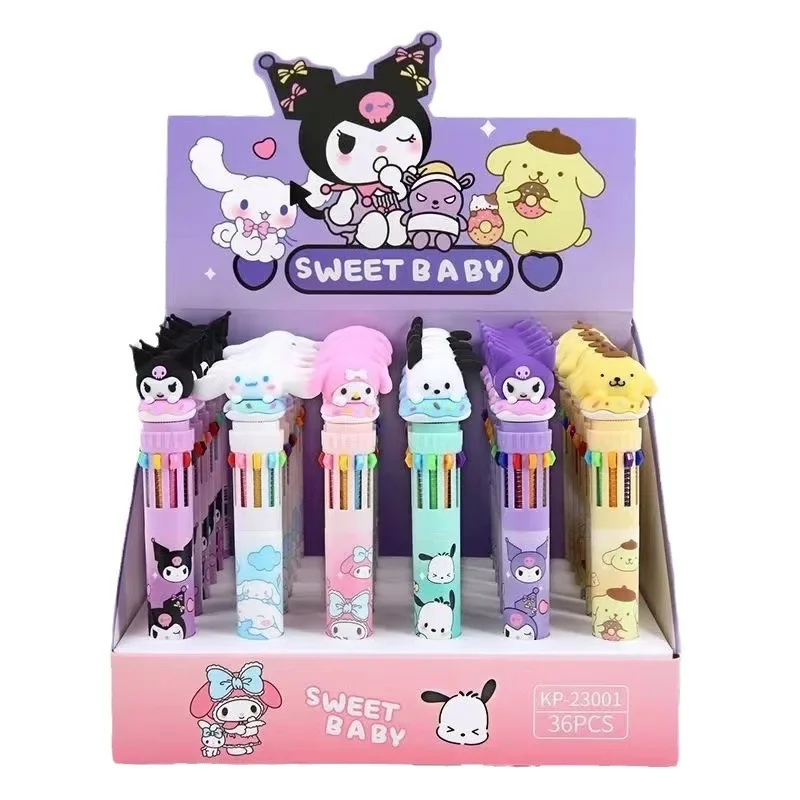 Sanliou десять цветов шариковая ручка многоцветная с мультяшным принтом Милая