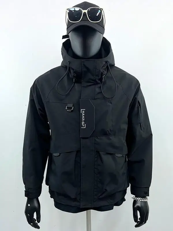 Весенне-осенняя модная брендовая мужская куртка-карго из трехстойкой ткани