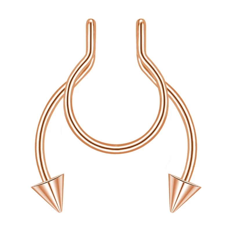 

Faux Nose Ring Fake Piercings Clip on Nose Rings No Pierced Septum Nose Ring 264E