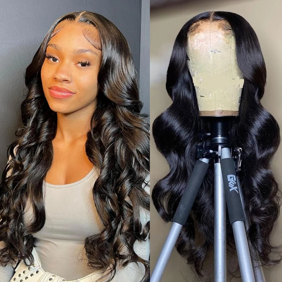 

13x6 Body Wave Lace Front Wig Human Women Hair Wigs Remy 32Inch Raw Indian Wavy 4x4 HD Transparent Lace Closure Frontal Wig Sale