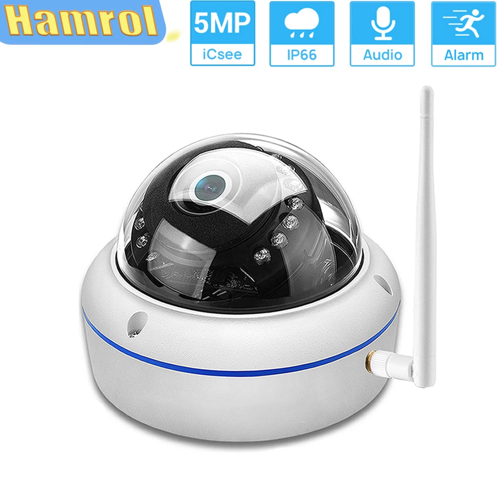 

Hamrol 5MP PTZ Wifi IP Camera H.265X 1080P Outdoor Wireless Security CCTV Camera Two-Way Audio Mic-Speaker XMEye Cloud ICSee