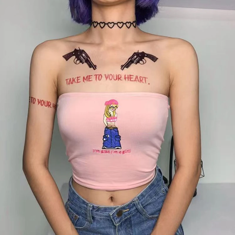 

Искусственная Татуировка Sdotter Take Me To Your feel, черная, красная, английская алфавитная пушка, искусственная татуировка на ключицу, грудь, искусст...