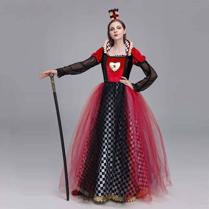 

The New 2023 Halloween Costume Costumes Hearts Queen Alice in Wonderland Red Queen cos Clothing