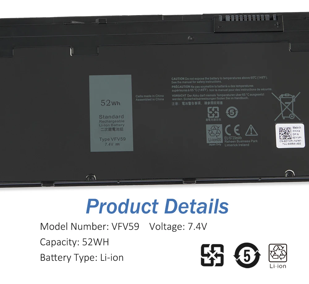 ETESBAY W57CV/45WH VFV59/52WH Аккумулятор для ноутбука DELL Latitude E7240 E7250 0W57CV GVD76 WD52H KWFFN PT1 X01 W57CV