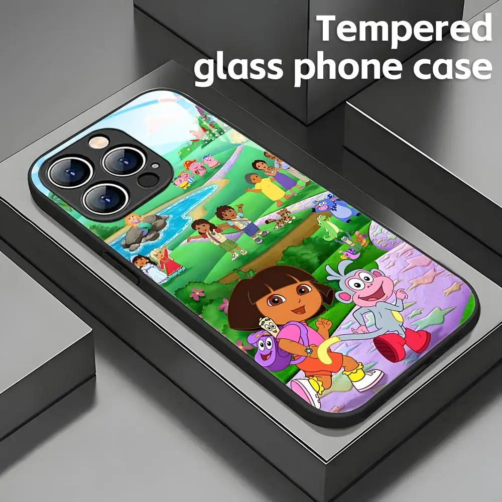 Фото Чехол для телефона Adventure TV D-Dora The E-Explorer для iPhone 17, 16, 15, 14, 13, 12, 11 Plus Mini Pro Max, чехол из закаленного стекла №3
