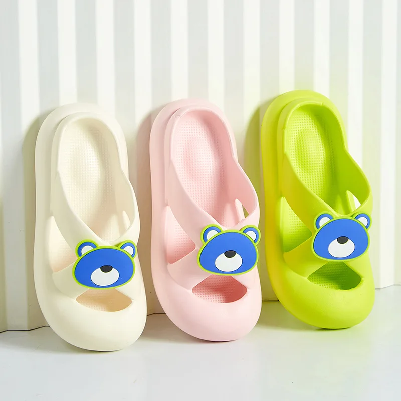 Girls Summer Slippers Soft Sole Comfortable Women Home Slippers Lovely Cartoon Bear Slides EVA Lightweight Indoor Flip Flops