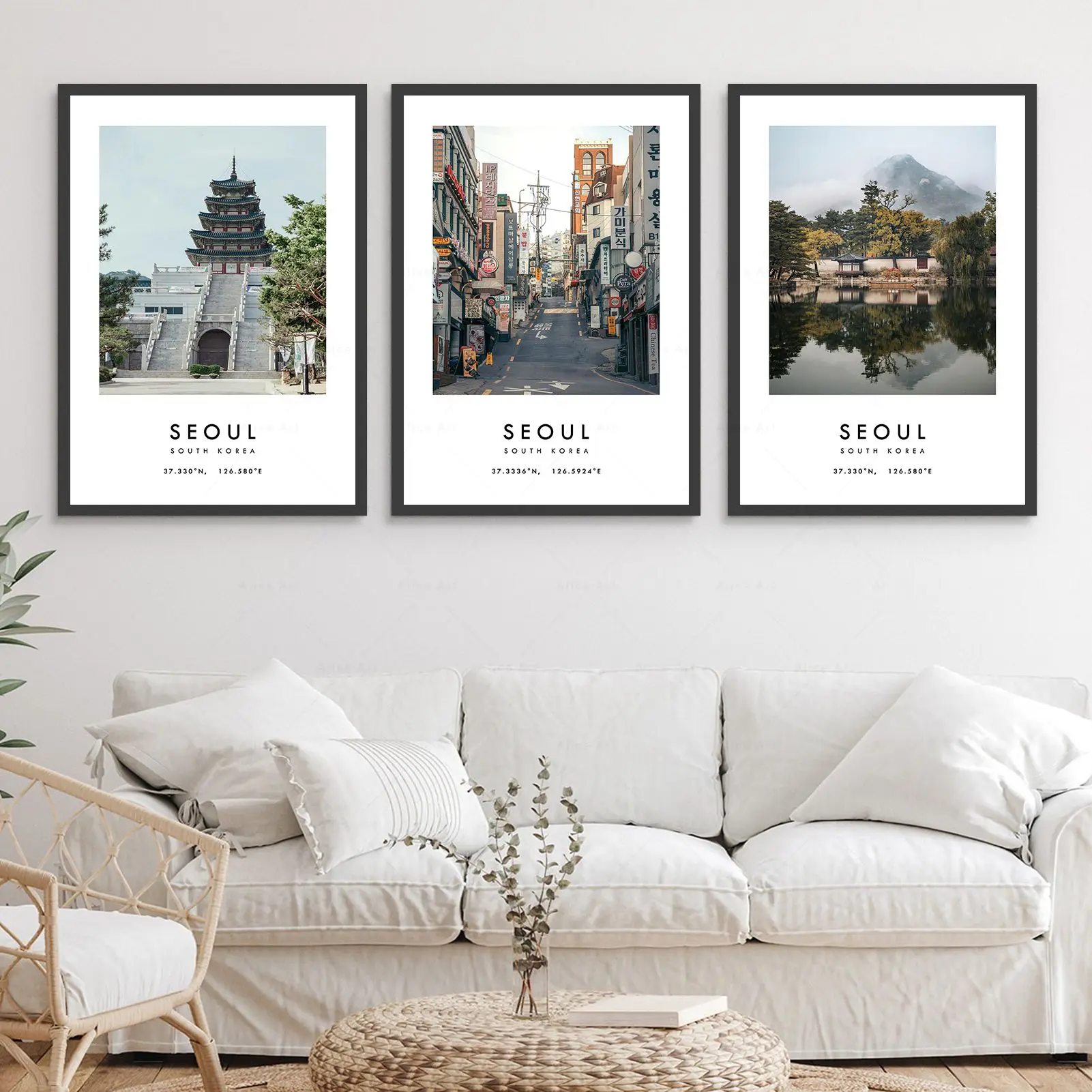 Постер Сеула Южная Корея фотография путешествия печать корейский пейзаж