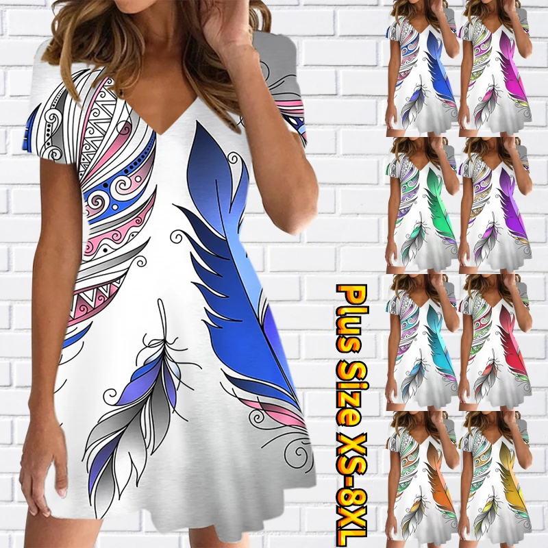 

Женская модная повседневная Юбка До Колена, юбка с V-образным вырезом и коротким рукавом, Трендовое платье, летнее сексуальное облегающее платье с принтом, новый дизайн