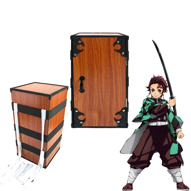 Boîte arrière en bois pour Cosplay  accessoires de dessin animé  tueur de démons  Kamado Tanjirou