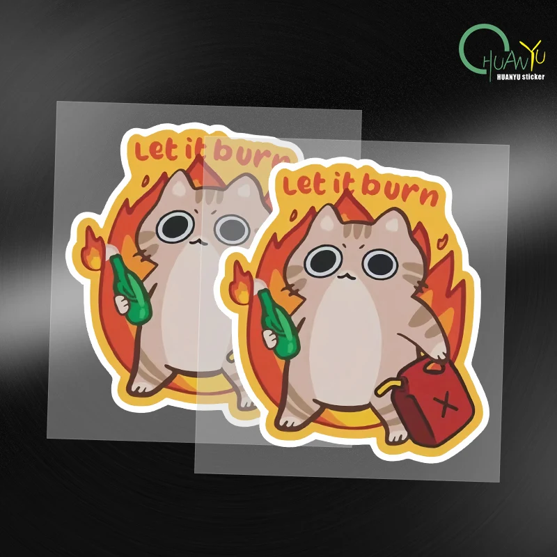 Let It Burn Arson Cat смешные наклейки с кошками виниловые наклейки-наклейки забавные для