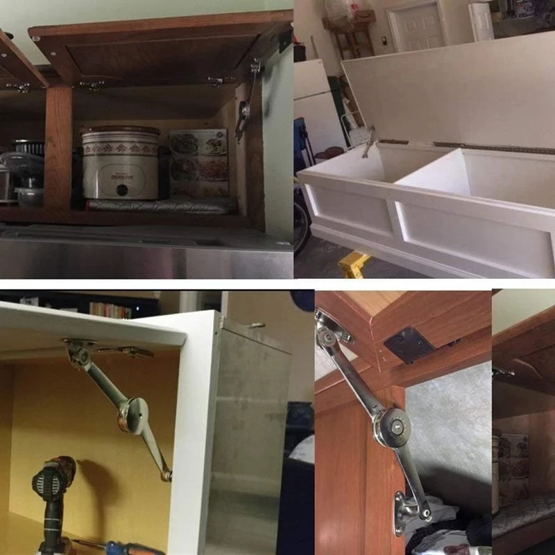 

Support Hinge in Satin Nickel Lid Stay with Soft Close Toy Box Hinge Support Drop Lids of Cabinets Cupboard Wardrobe
