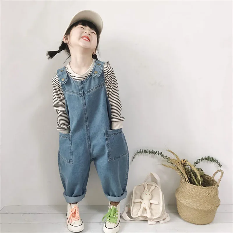 

Spring Girls Of 2023 Models The And Jumpsuit Casual Boys Korean Jeans And Overalls Baby Autumn Denim Version