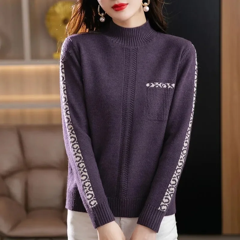 Свитер с высоким воротником женские осенне-зимние топы корейский облегающий