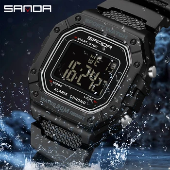 SANDA 2156 Fashion Men’s Watches Waterproof Sports Watch For Man Military S-style Shock Stopwatch Shockproof Digital Wristwatch