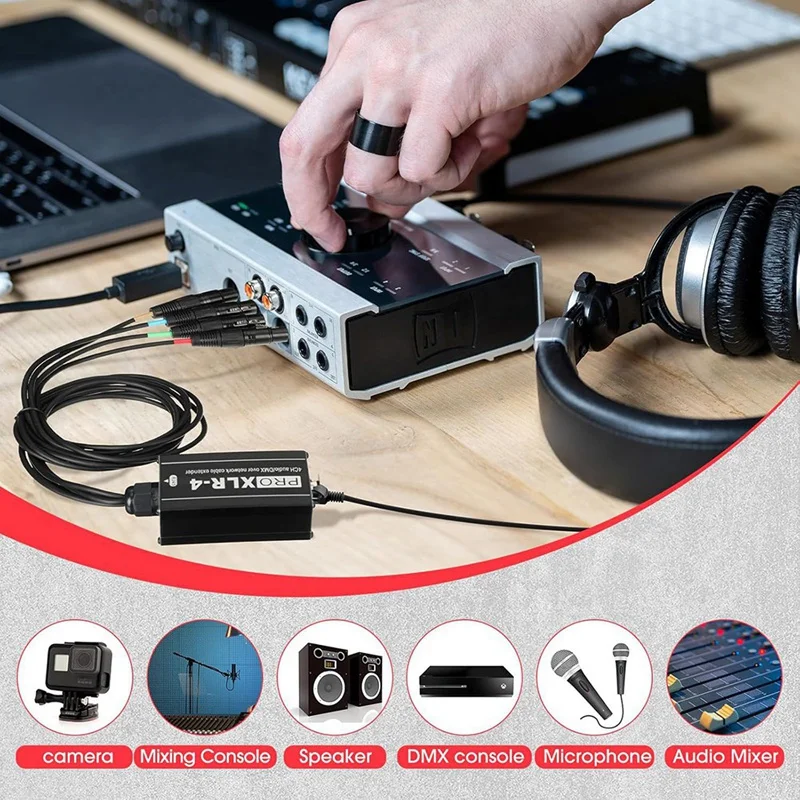 RJ45 на 4-канальный XLR аудио 3-контактный разветвитель DMX для змеиного кабеля сетевой