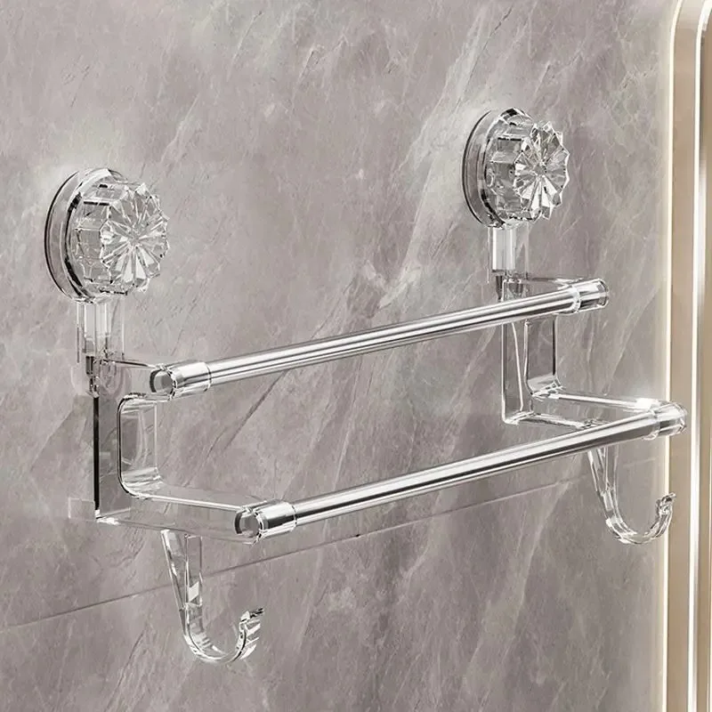 Двухслойная всасывающая стойка для ванной комнаты держатель полотенец из