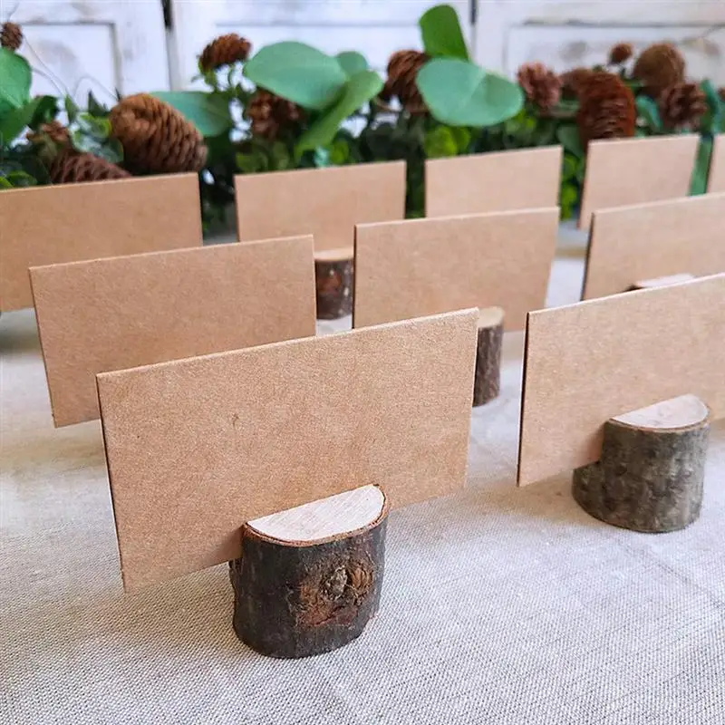 

10pcs Wooden Note Holder Set Creative Stump Memo Organizer Place Holders