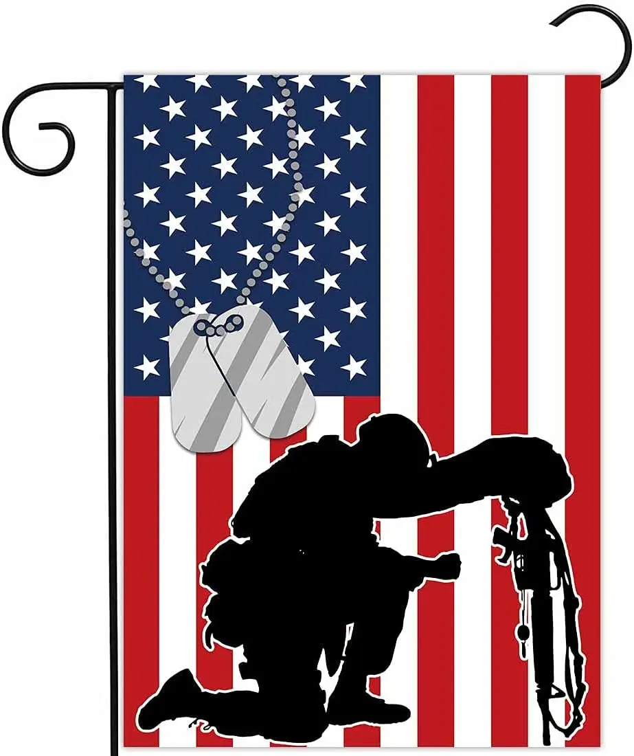 Allenjoy Патриотический Солдат Садовый Флаг 4 июля