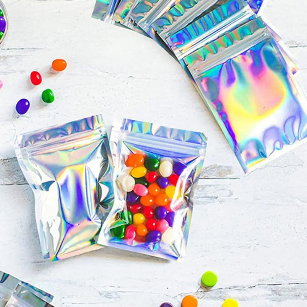 

20Pcs/50Pcs Holographic Bags Practical Portable Reusable for Jewelry Seal Bags Laser Seal Pouches