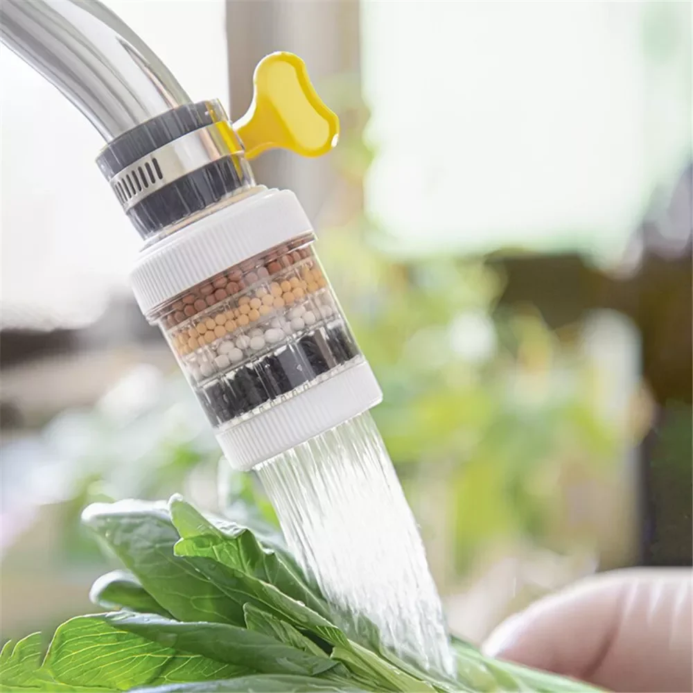 

Kitchen Faucet 5-layers Purifier Tap Filter Water Saving Bubbler Activated Carbon Filtration Shower Head Nozzle Filter