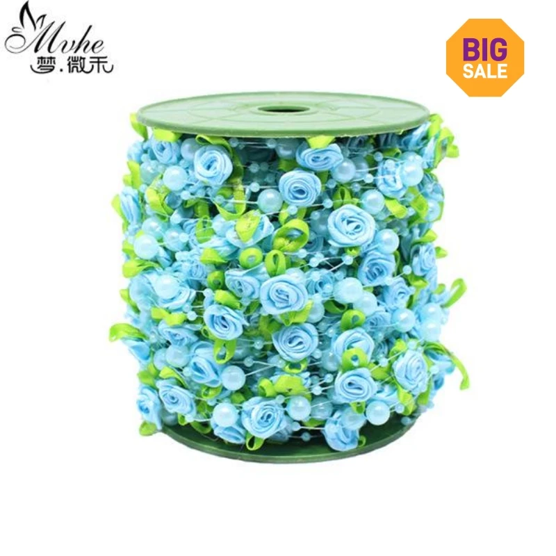 25 м Роза жемчуг Фолиевая бусина цветок фотоэлемент для свадебной вечеринки