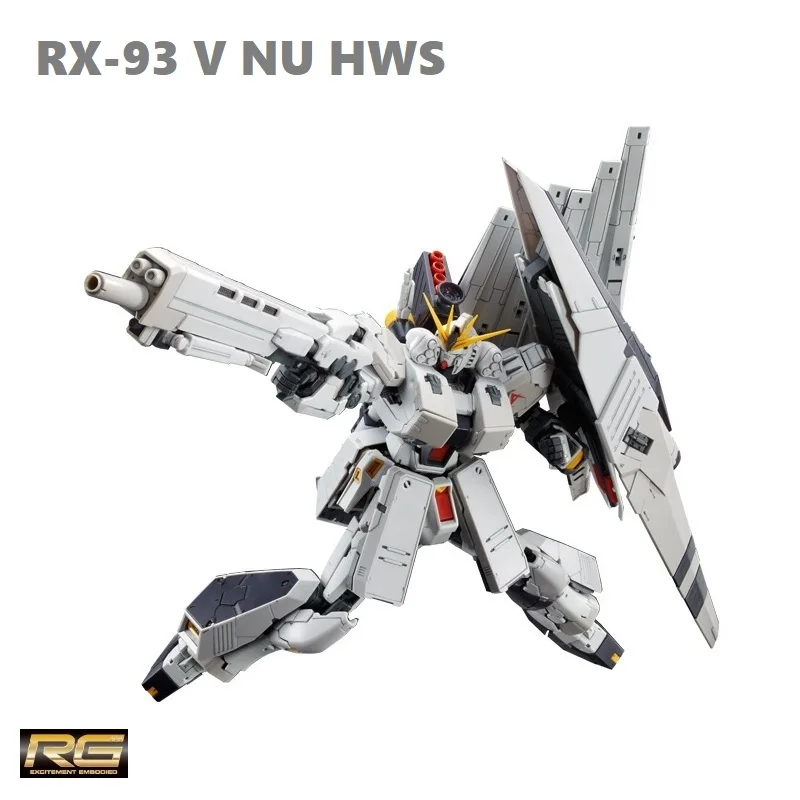 

Original Japanese Model RG 1/144 RX 93 V NU HWS Amuro Ray Armor Unchained Mobile Suit Kids Toys