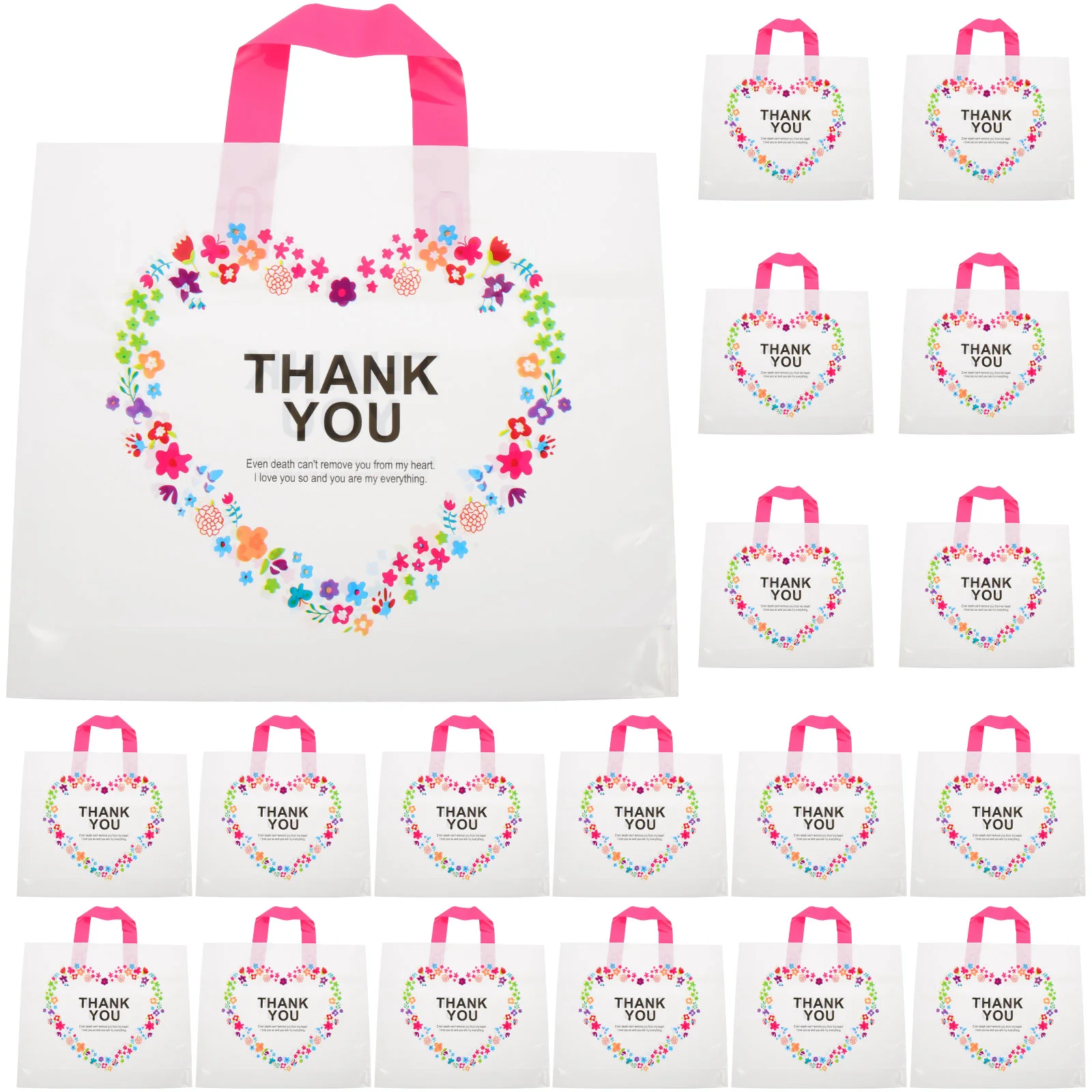 

50Pcs Pretty Decorative Delicate Handheld Shopping Bags Garment Bags Gift Packing Bags Bulk Tote Bags