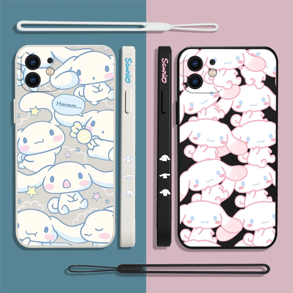 

Cartoon Sanrio Cinnamoroll Phone Case For Xiaomi Redmi Note 11 10A 10 10S 9 8 7 Pro Plus 10C 9A 9C 4G 5G Cases with Hand Strap