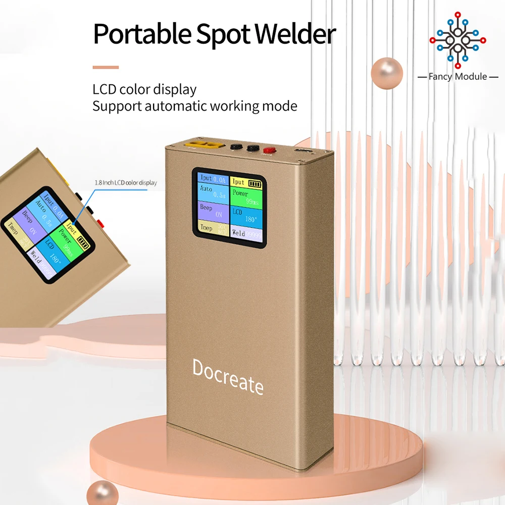 

10000mAh Spot Welding Machine Portable Spot Welder 1.8 Inch LCD Rechargeable For 18650 Battery Pack Welding 0.1-0.2mm DIY Tools