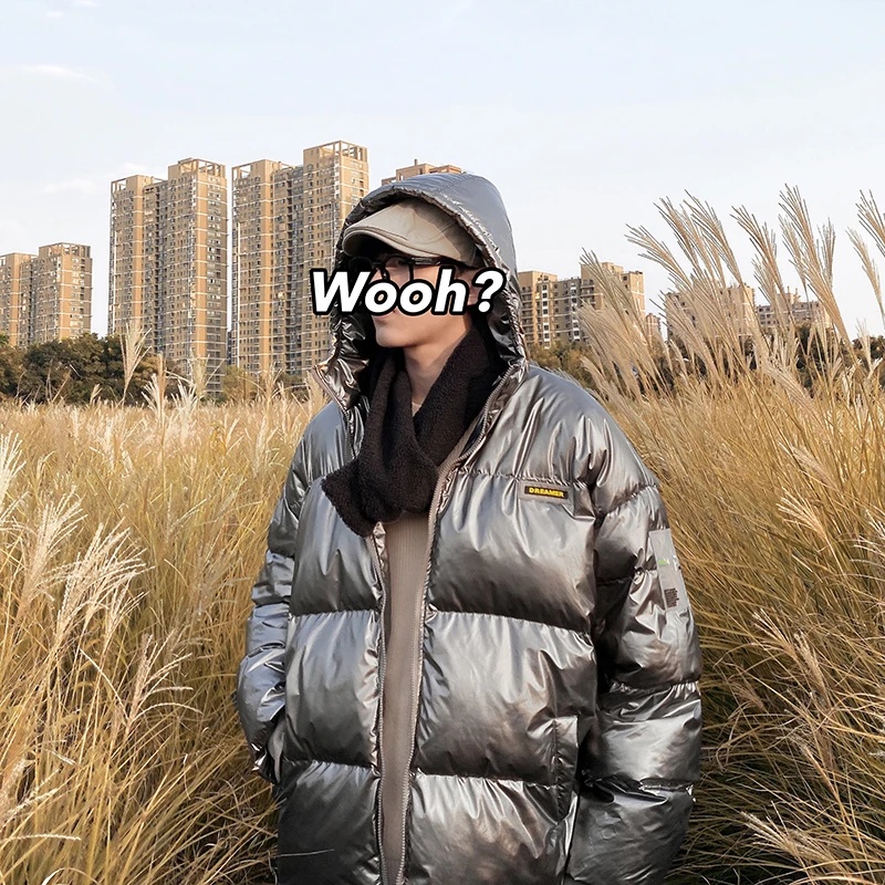 Winter Bright Puffer Jackets for Mens 2020 Fashion Trends Hip Hop Hooded Padded Waterproof Ski Fluffy Bubble Coats Warm Clothing
