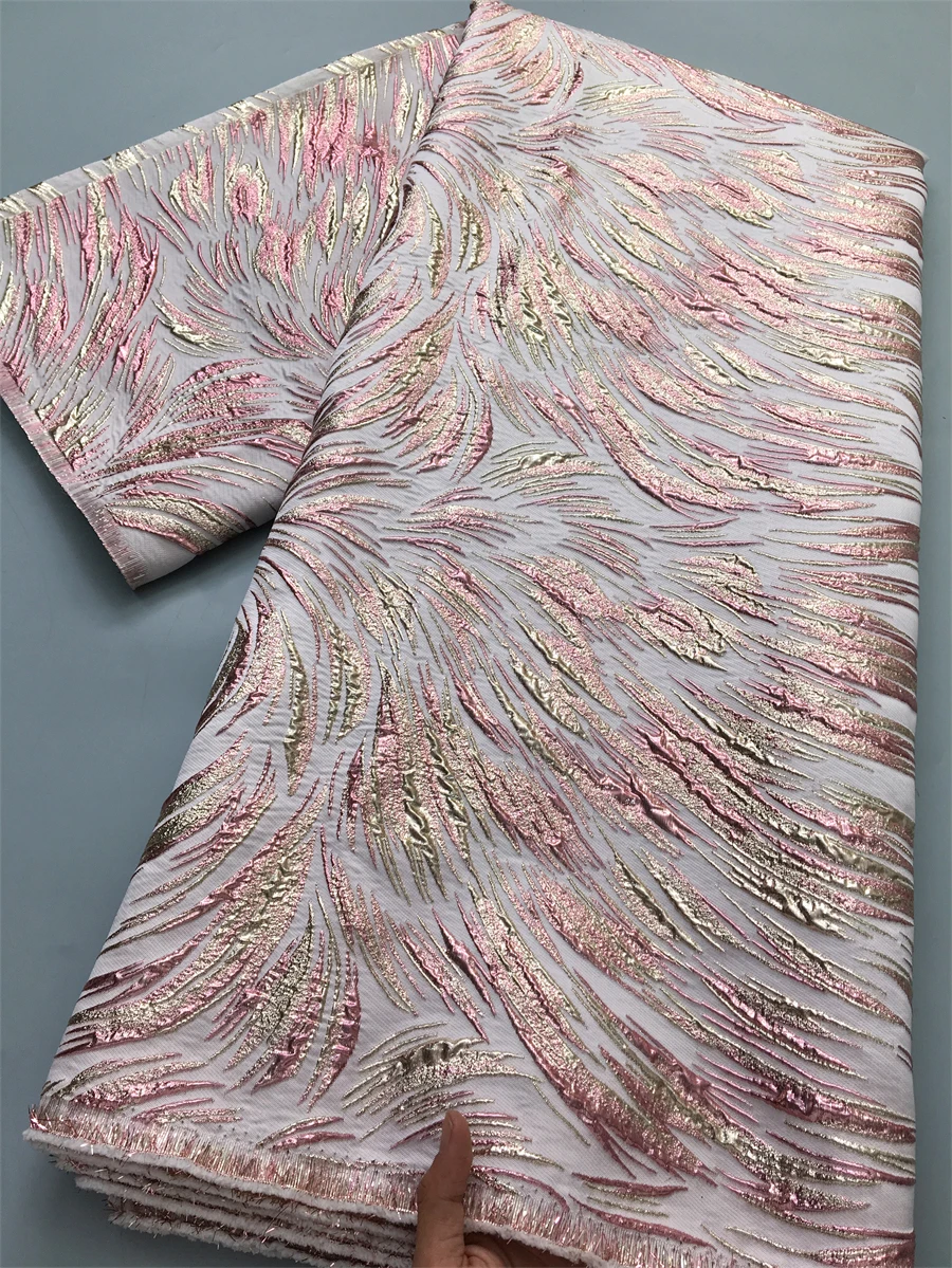 Жаккардовая ткань и кружево африканская позолоченная кружевная Brocad вечерние