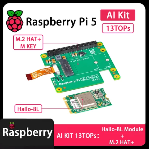 Официальная плата расширения Raspberry Pi 5 M.2 HAT + Gen2 Gen3 NVME M.2 SSD 2230/2242, размер M Key PCI Express GPIO для RPI5 Pi5