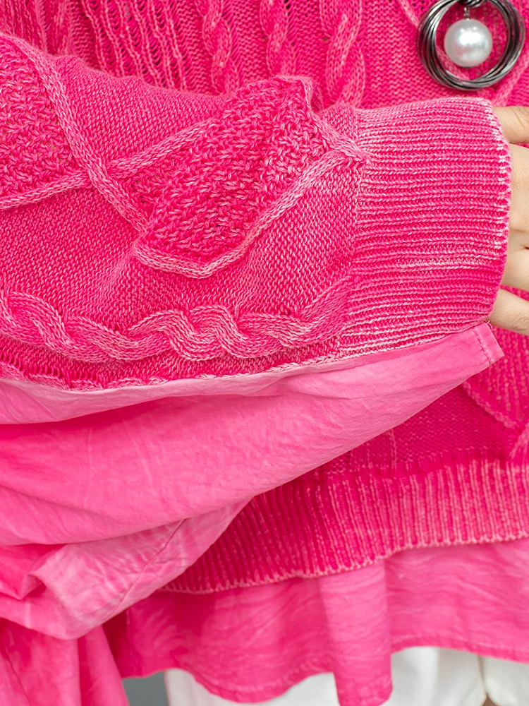 Женский вязаный свитер с V-образным вырезом и рукавом летучая мышь